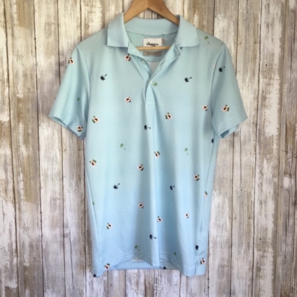 GoodFellow Blue Tropical Polo - Picture 2 of 4